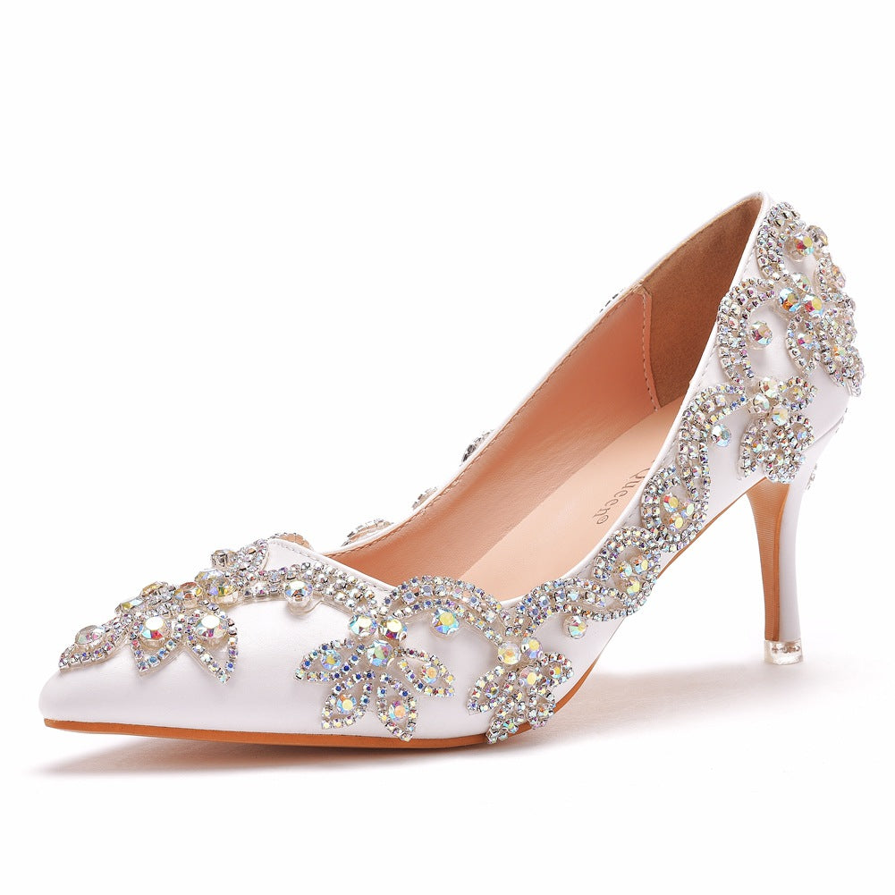 Pointed Stiletto Heels Rhinestone Shoes