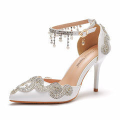 Beaded Rhinestone Tassel Sandals Wedding Shoes