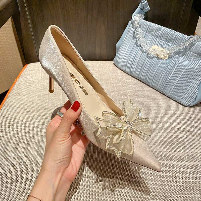 Pointed Stilettos Bow High Heels