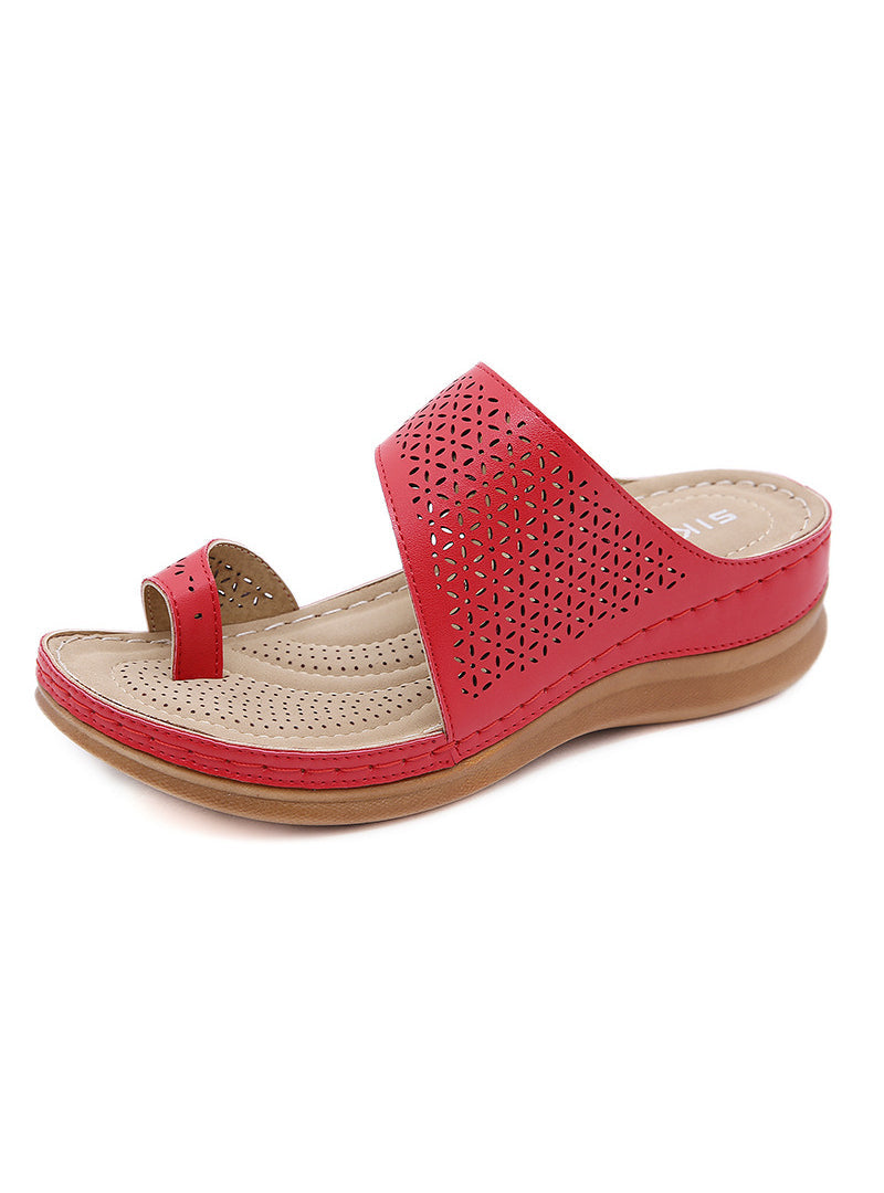 Retro Light Wedge Open Toe Slipper