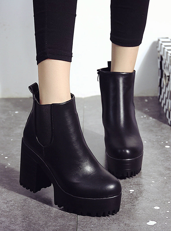 Women Boots Platform High Heels Ankle Boots