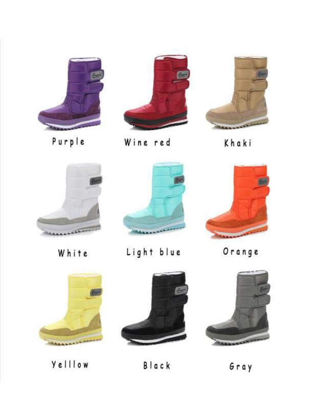 Warm Solid Anti-Slip Snow Boots Women Waterproof