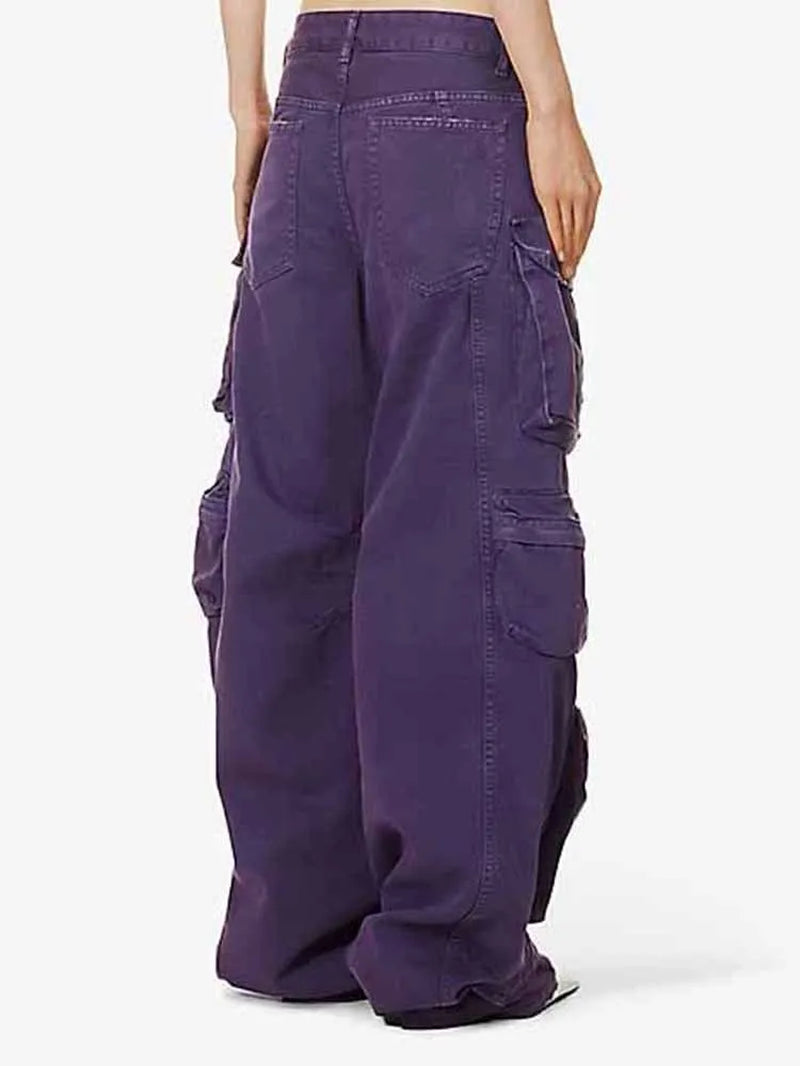 Purple Cargo Baggy Pants