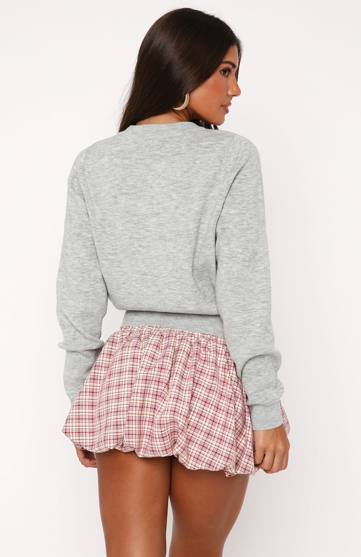 Designer Girl Knit Sweater Light Grey