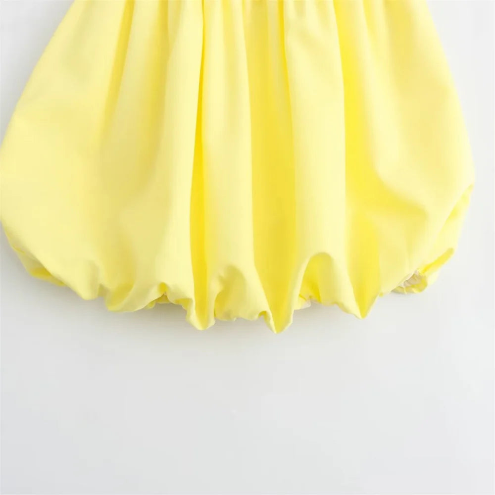 Yellow Balloon Mini Dress