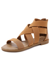 Gladiator Elastic Band Rear Zipper Sandals