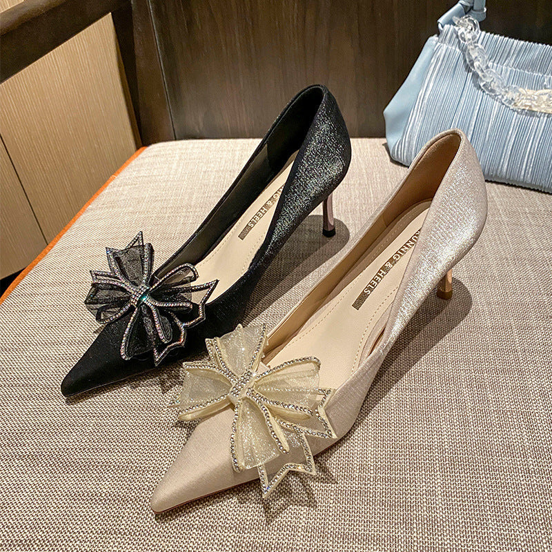 Pointed Stilettos Bow High Heels