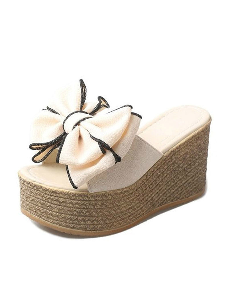 Ladies Slippers For Family Butterfly-knot Women Shoes