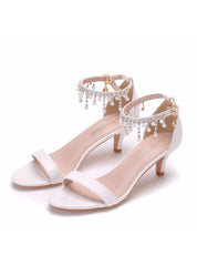 5cm Tassel Beaded Stiletto Sandals