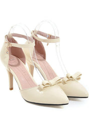 Ankle Strap High Heels Bow Pumps Pointed Toe