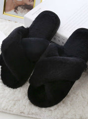 Women Home Slippers With Faux Fur