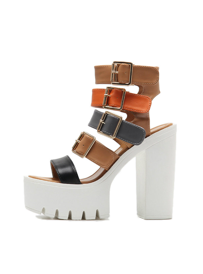 Sandals High Heels Summer Buckle Female