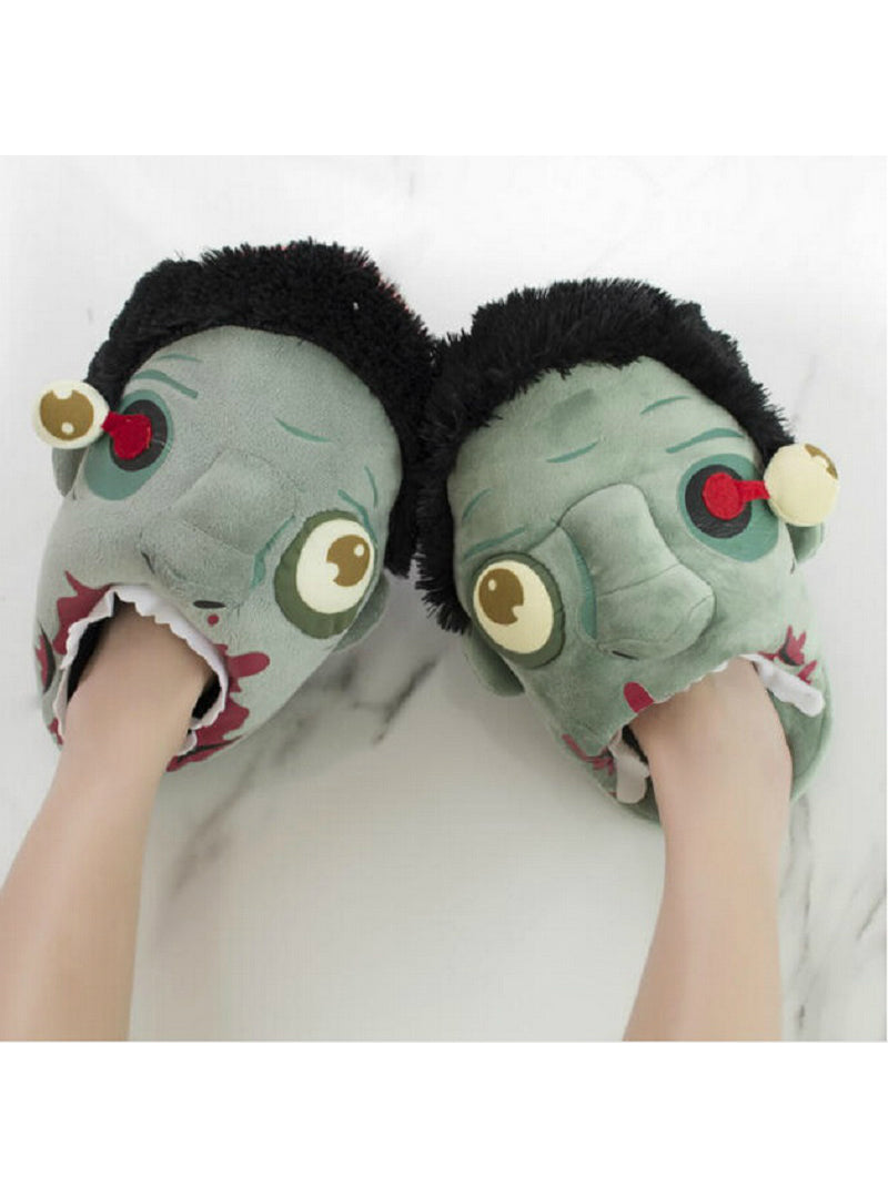 1Pair Plush Zombie Slippers / Ravenous Warm Slippers