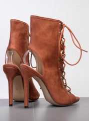 Lace Up sandals Stiletto Gladiator Shoes Short Bootie