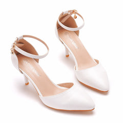 White Stiletto Pointed Sandals