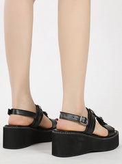 Metal Buckle Fishmouth Thick-soled Sponge Cake Sandals