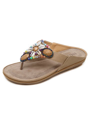 Bohemian Beach Seaside Retro Beaded Shell Slippers