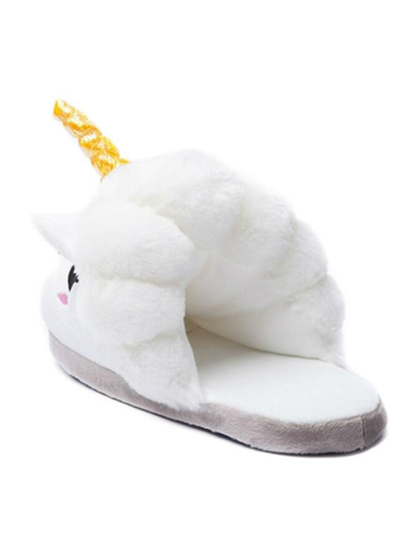 1Pair Plush Unicorn Slippers For Grown Ups