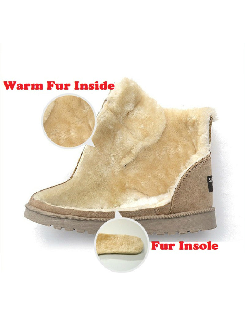 Winter Boots Suede Ankle Snow Boots Female Warm Fur