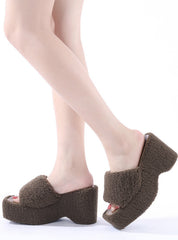 Thick Soles Lamb Wool Slippers