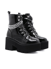 Thick Chain Platform High Heel Boot