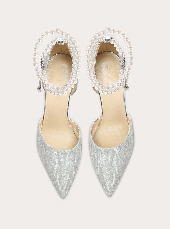 Pointed Pearl High Heels