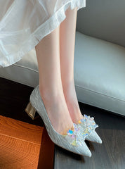 Pointed Platform Crystal Heels