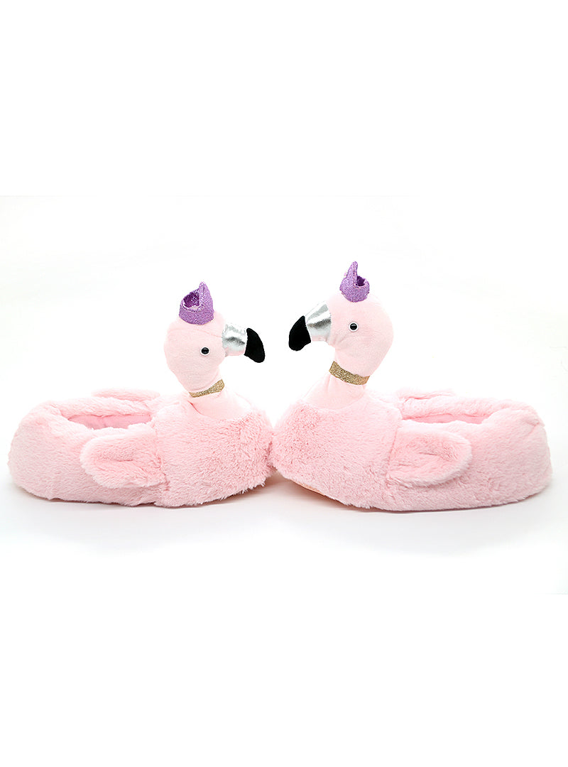 Women Warm Indoor Slippers Bling Flamingos Slippers