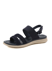 Retro-style Light Sandals With Two Woven Small Pores