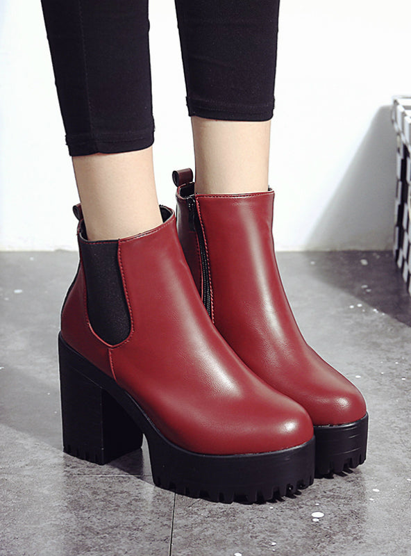 Women Boots Platform High Heels Ankle Boots