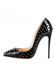 Stiletto Heels Pump Black Patent Leather Heels Spikes