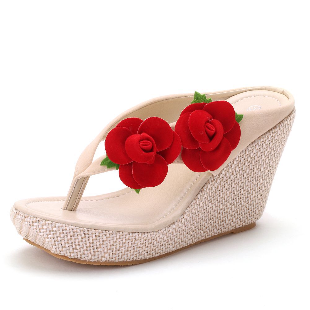 Bohemian Waterproof Platform Wedge Slippers