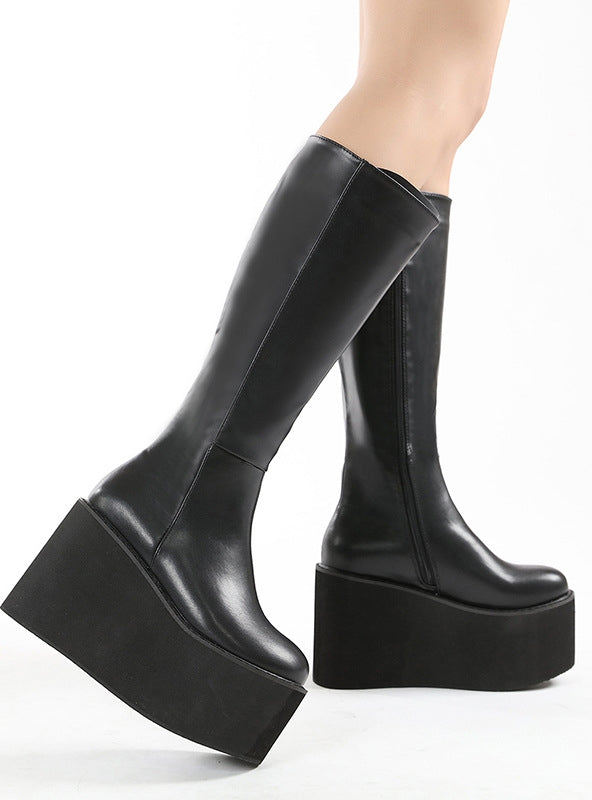 Sponge Cake Thick-soled Wedge Heel Boots High Boots