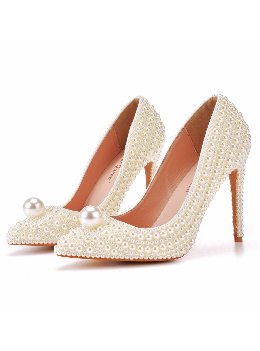 Pearl Stiletto Heels Pointed Wedding Shoes