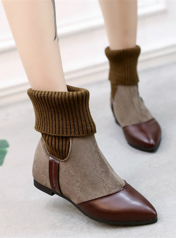 Plush Ankle Boots Female Platform Shoes Flats