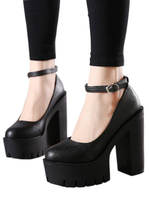 High-Heeled Shoes Sexy Thick Heels Patform Pumps