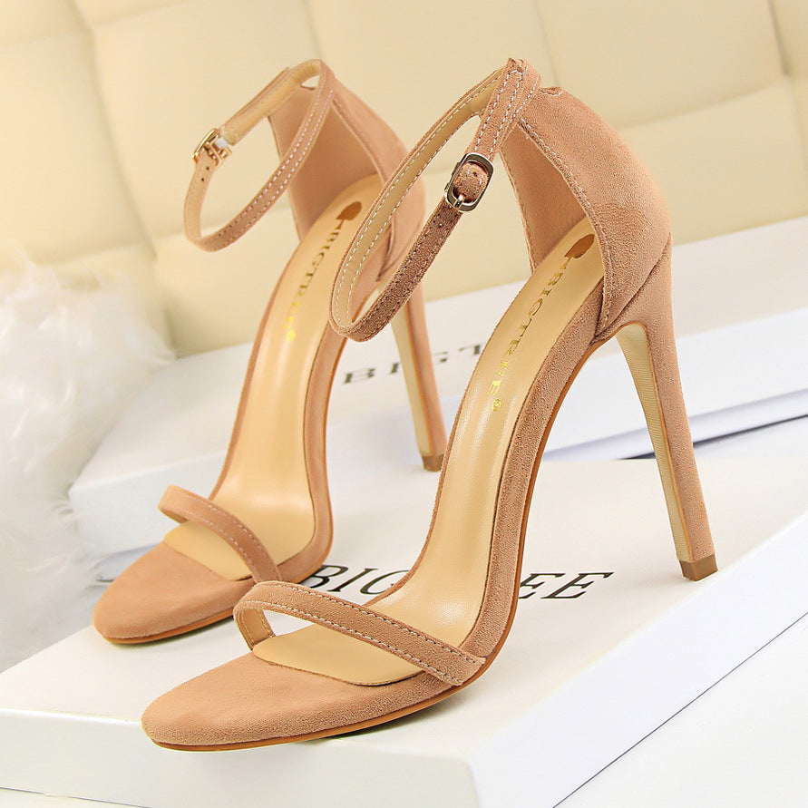 Suede Super High Heel Sandals