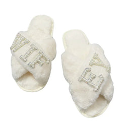 Plush Slippers for The Bride