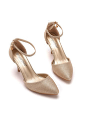 7 cm Thin Pointed Sequined Pointed Sandals