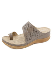 Retro Light Wedge Open Toe Slipper