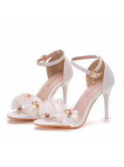 Flower-billed Roman High Heels Sandals