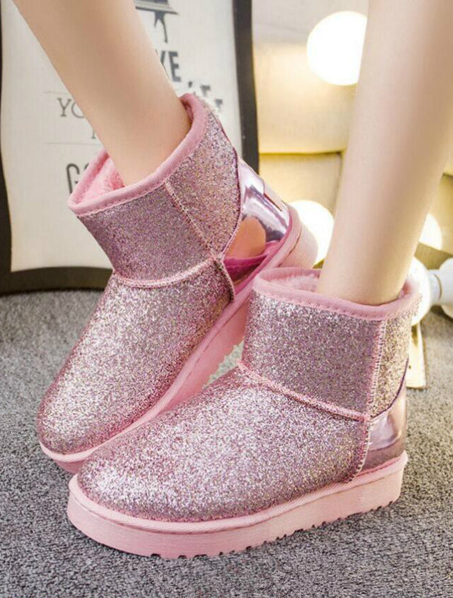 Winter Snow Boots Sequins Classic Women Short Boots