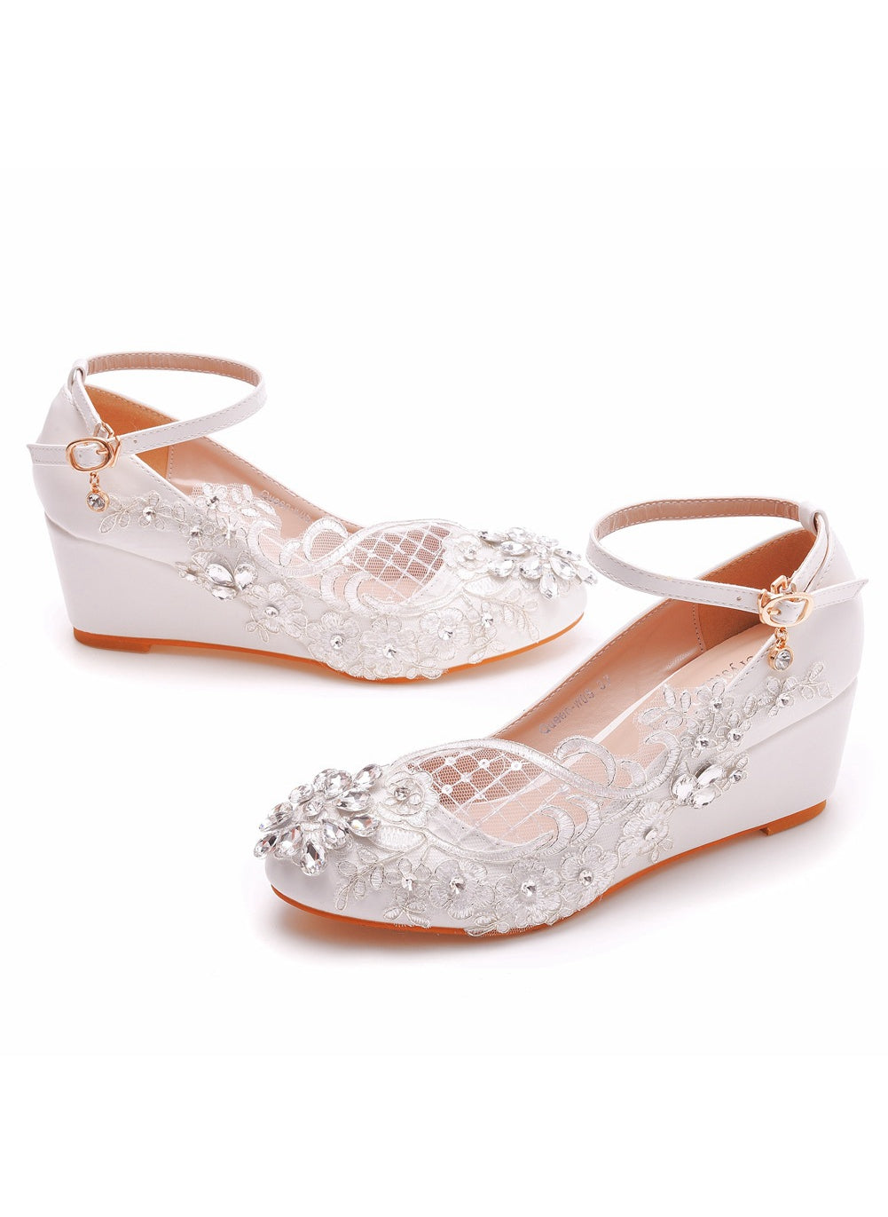 Low Wedge Heel Slim High Heels Wedding Shoes