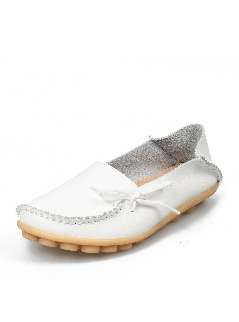 Leather Shoes Mother Loafers Soft Leisure Flats