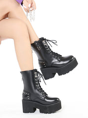 Thick-soled Martin Boots Metal Chain Booties