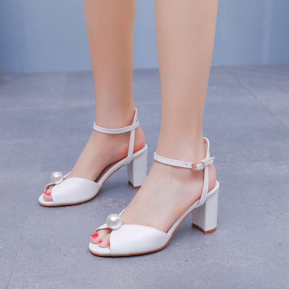 7 cm Thick Square Root Fishmouth Sandals