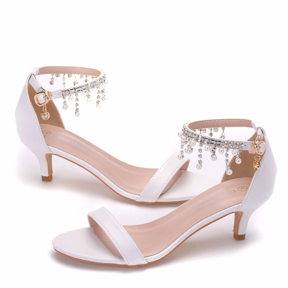 5cm Tassel Beaded Stiletto Sandals