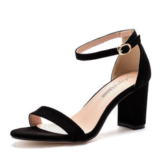 7 cm Thick Heel Round Head Square Root Sandals