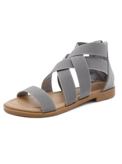 Gladiator Elastic Band Rear Zipper Sandals