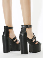 Thick-soled Ultra-high Heel Hollow Sandals